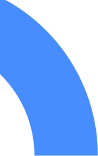 Blue curved arc shape on white background.